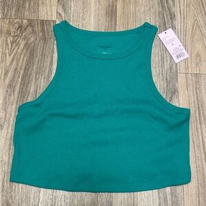Teal Sleeveless Crop Top